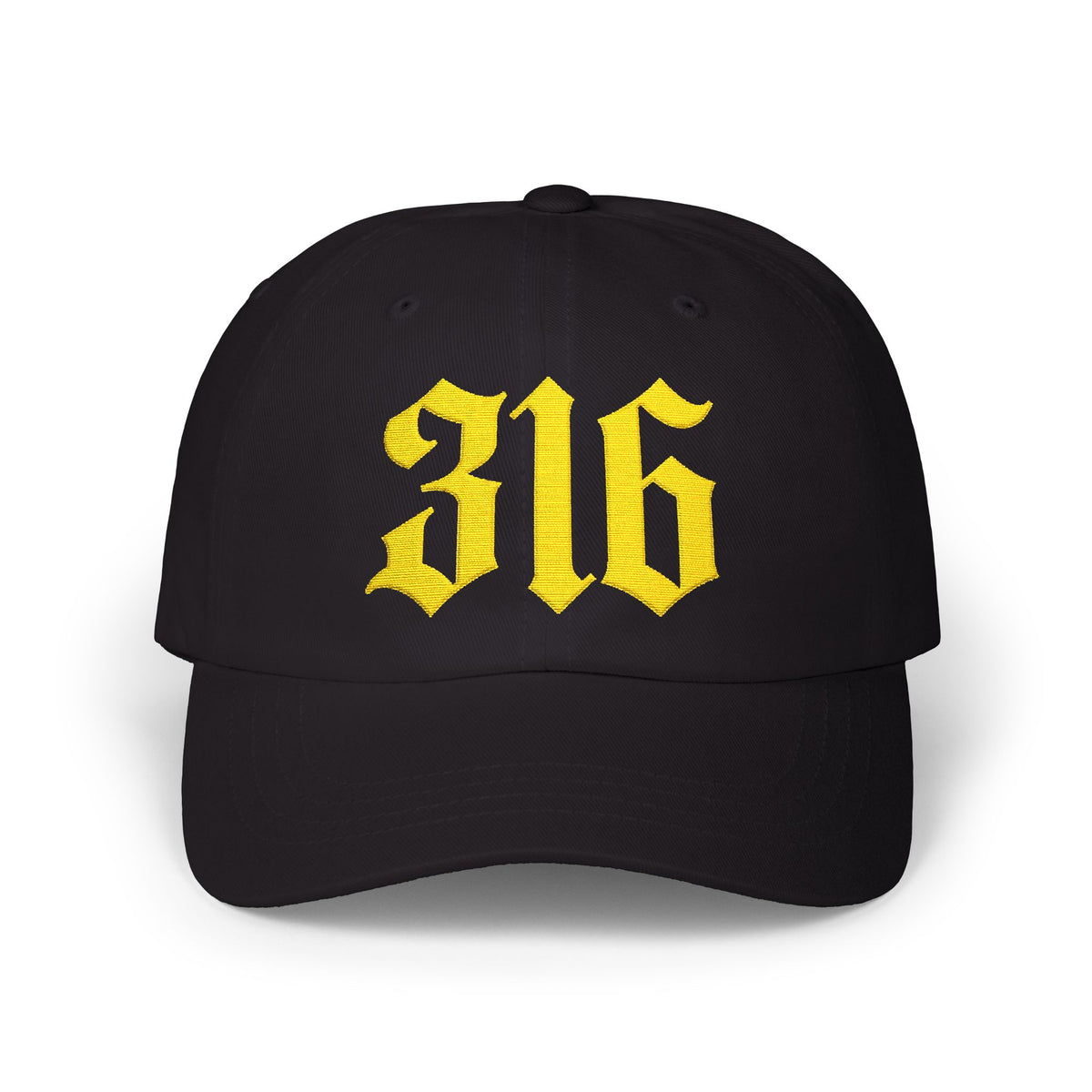 NOVA 316 Embroidered Dad Cap | Gold Gothic Logo Hat