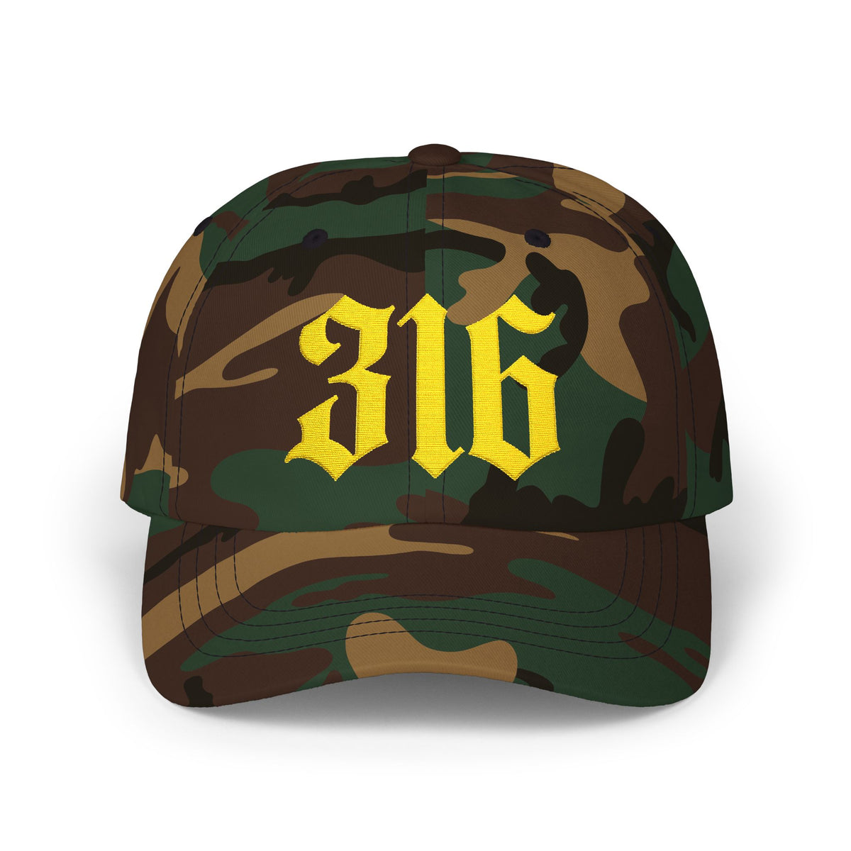 NOVA 316 Embroidered Dad Cap | Gold Gothic Logo Hat