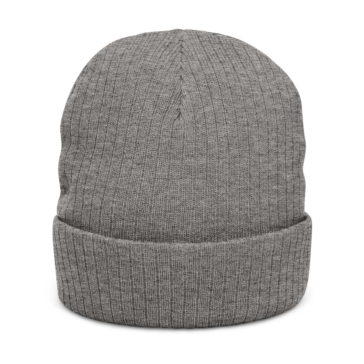 NOVA Embroidered Beanie | Gold Blackletter Wordmark Cuffed Knit